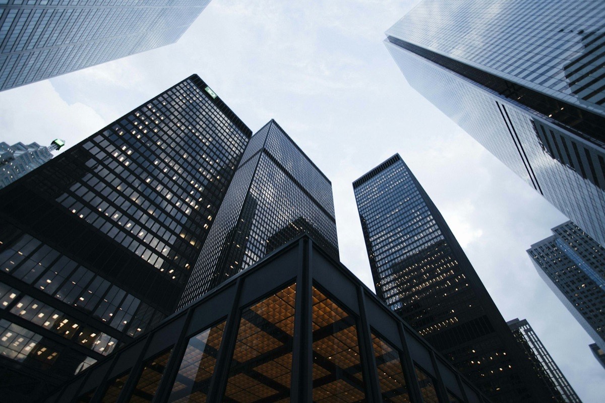 Financial district glass towers
